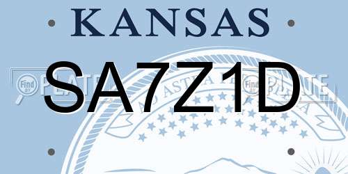 SA7Z1D Kansas License Plate