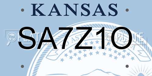 SA7Z1O Kansas License Plate