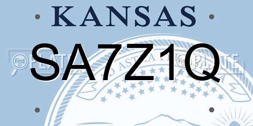 SA7Z1Q Kansas License Plate