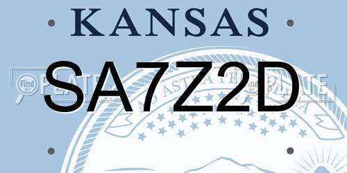 SA7Z2D Kansas License Plate
