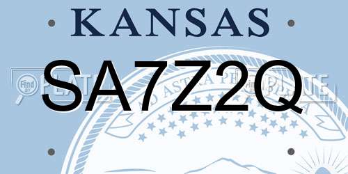 SA7Z2Q Kansas License Plate