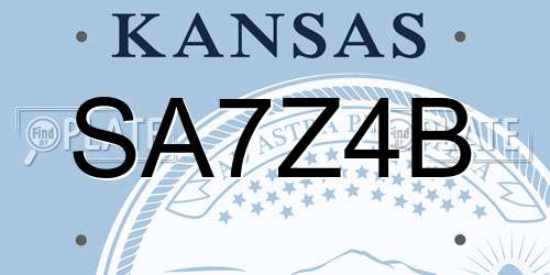 SA7Z4B Kansas License Plate