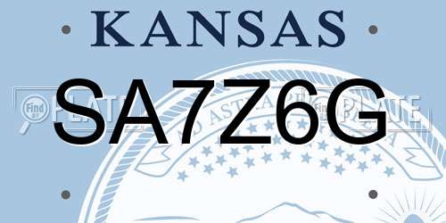 SA7Z6G Kansas License Plate