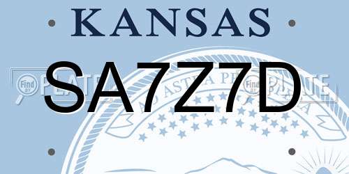 SA7Z7D Kansas License Plate