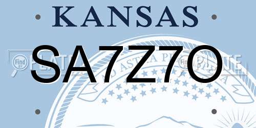 SA7Z7O Kansas License Plate