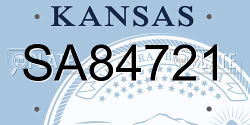 SA84721 Kansas License Plate