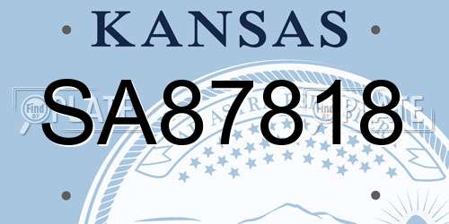 SA87818 Kansas License Plate