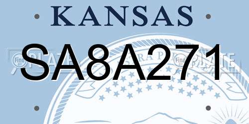 SA8A271 Kansas License Plate