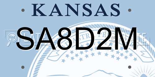SA8D2M Kansas License Plate