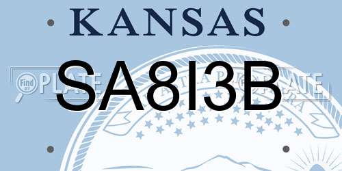 SA8I3B Kansas License Plate