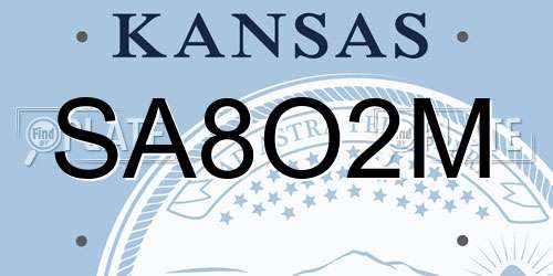 SA8O2M Kansas License Plate