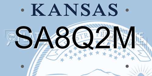 SA8Q2M Kansas License Plate