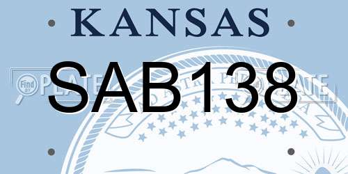 SAB138 Kansas License Plate