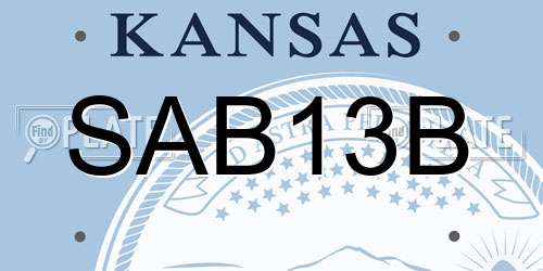 SAB13B Kansas License Plate