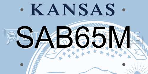 SAB65M Kansas License Plate