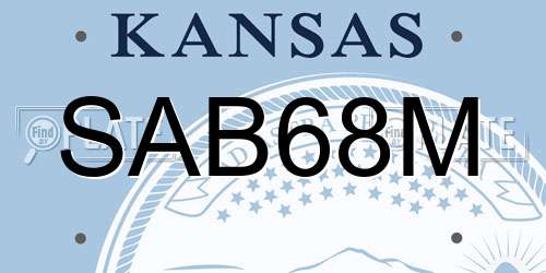SAB68M Kansas License Plate