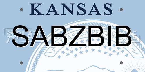 SABZBIB Kansas License Plate