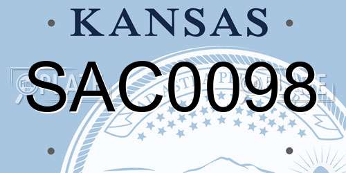 SAC0098 Kansas License Plate