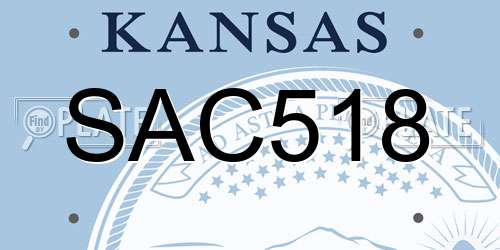 SAC518 Kansas License Plate