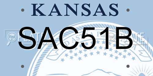 SAC51B Kansas License Plate