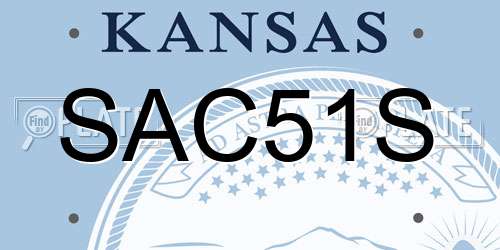 SAC51S Kansas License Plate