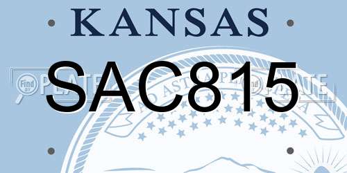 SAC815 Kansas License Plate