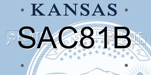 SAC81B Kansas License Plate