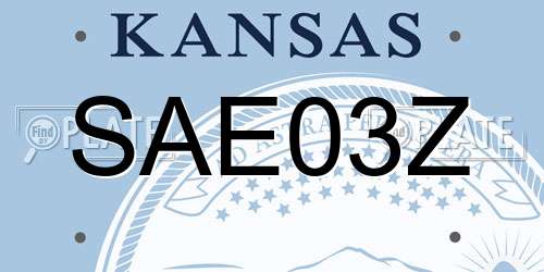 SAE03Z Kansas License Plate