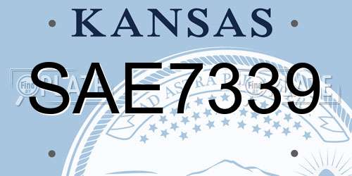 SAE7339 Kansas License Plate