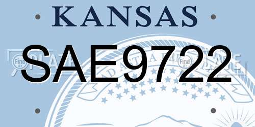 SAE9722 Kansas License Plate