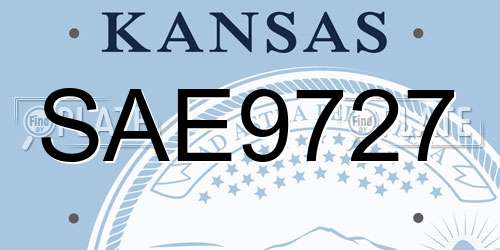 SAE9727 Kansas License Plate