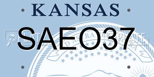 SAEO37 Kansas License Plate