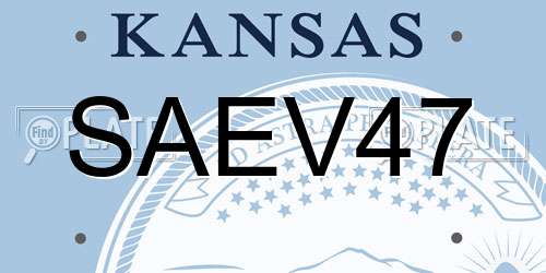 SAEV47 Kansas License Plate