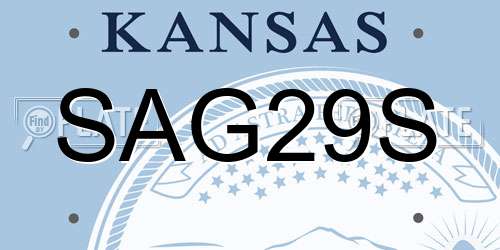 SAG29S Kansas License Plate