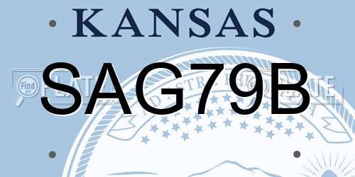 SAG79B Kansas License Plate