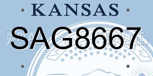 SAG8667 Kansas License Plate