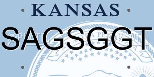 SAGSGGT Kansas License Plate