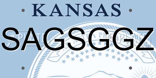 SAGSGGZ Kansas License Plate