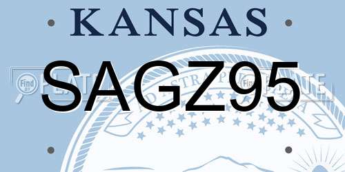 SAGZ95 Kansas License Plate