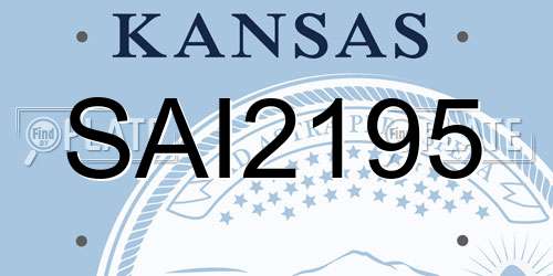 SAI2195 Kansas License Plate