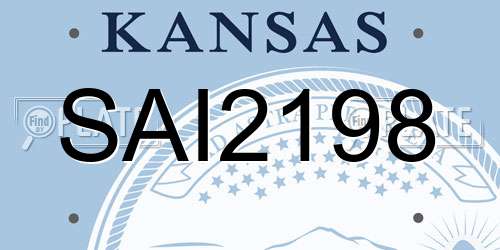 SAI2198 Kansas License Plate