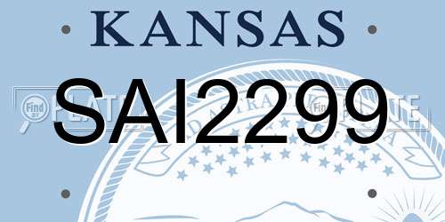 SAI2299 Kansas License Plate