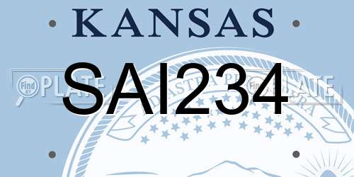 SAI234 Kansas License Plate