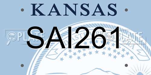 SAI261 Kansas License Plate