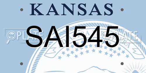 SAI545 Kansas License Plate