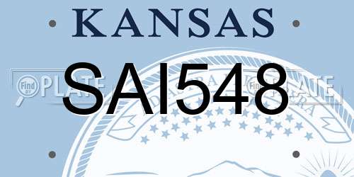 SAI548 Kansas License Plate