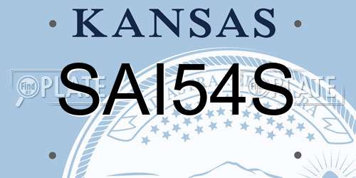 SAI54S Kansas License Plate