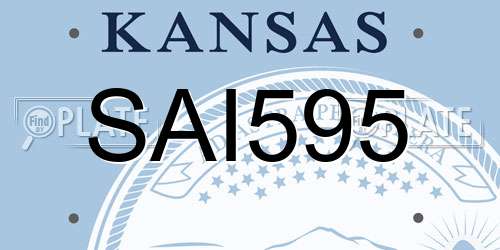 SAI595 Kansas License Plate