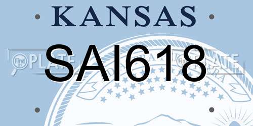 SAI618 Kansas License Plate