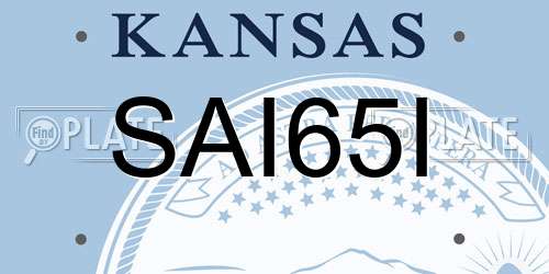 SAI65I Kansas License Plate